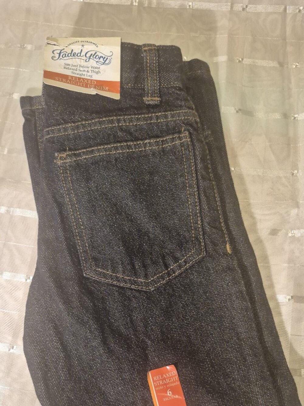 Faded Glory Relaxed Seat & Thigh Straight Leg Boys Denim 6R Jeans